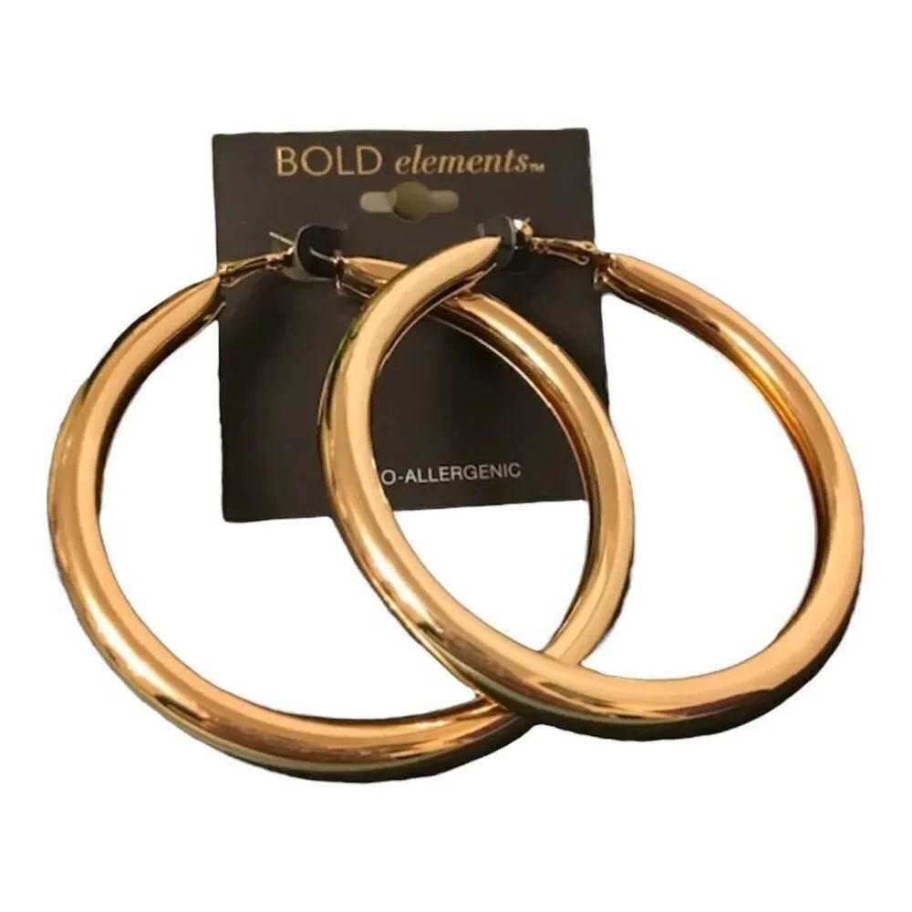 🌼🌼Bold elements imitation  gold hoop earrings.  NWT🌼🌼